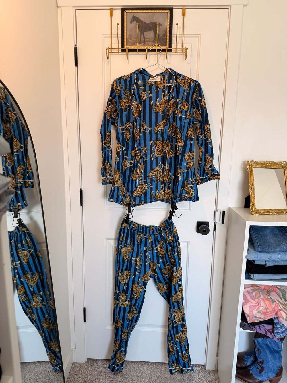 Cute Fun Tiger Print Cotton PJs 2-Piece Pajama Set